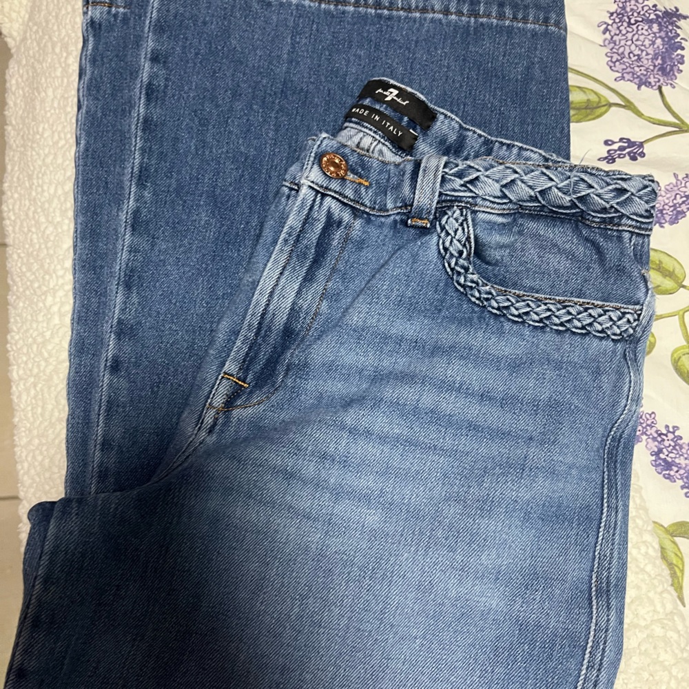 7 for mankind clasic blue Straight Leg Jeans. Made in italy